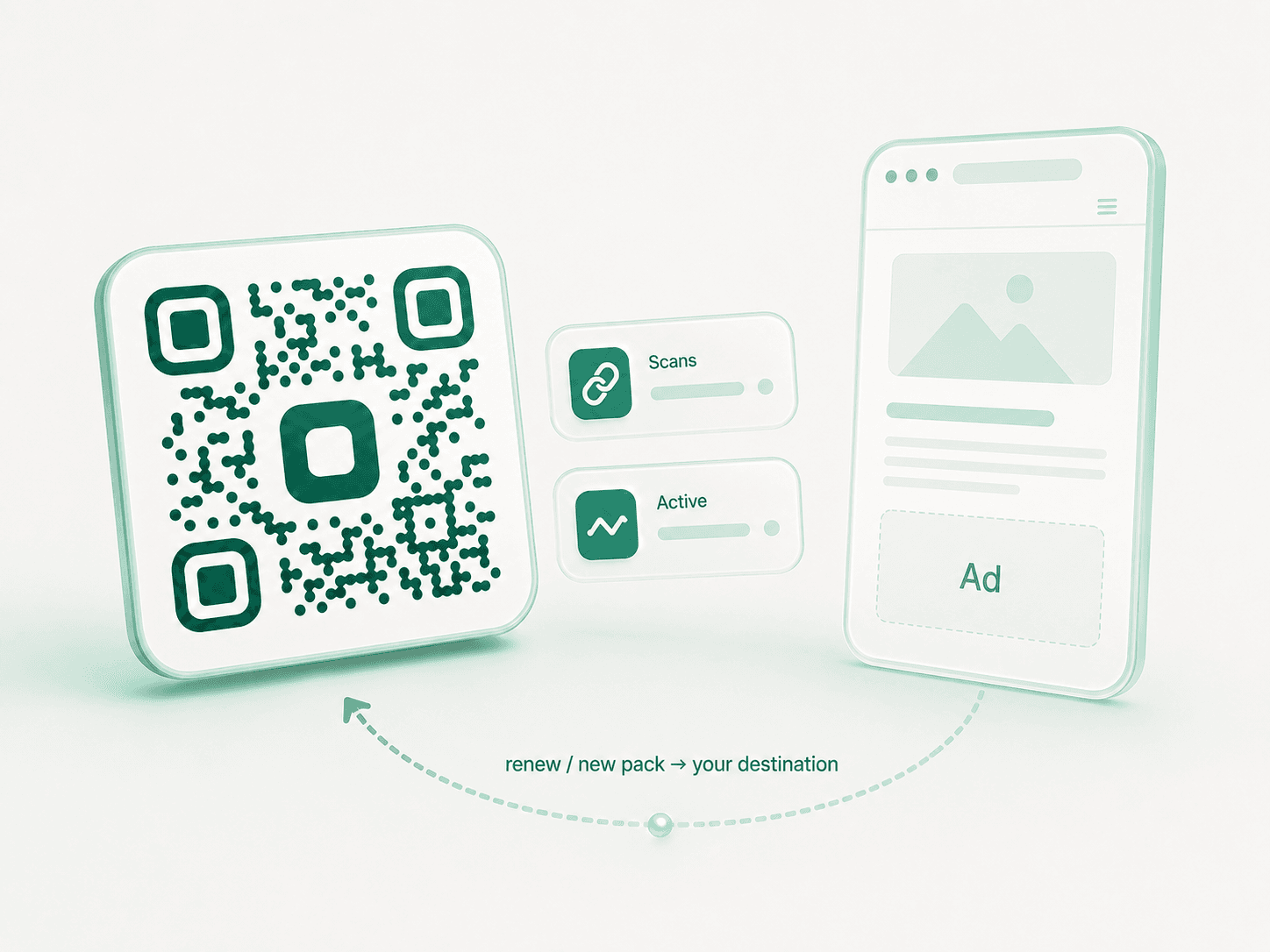 When a code runs out, it falls back to an ad-supported GlyphIQ page instead of a dead 404.